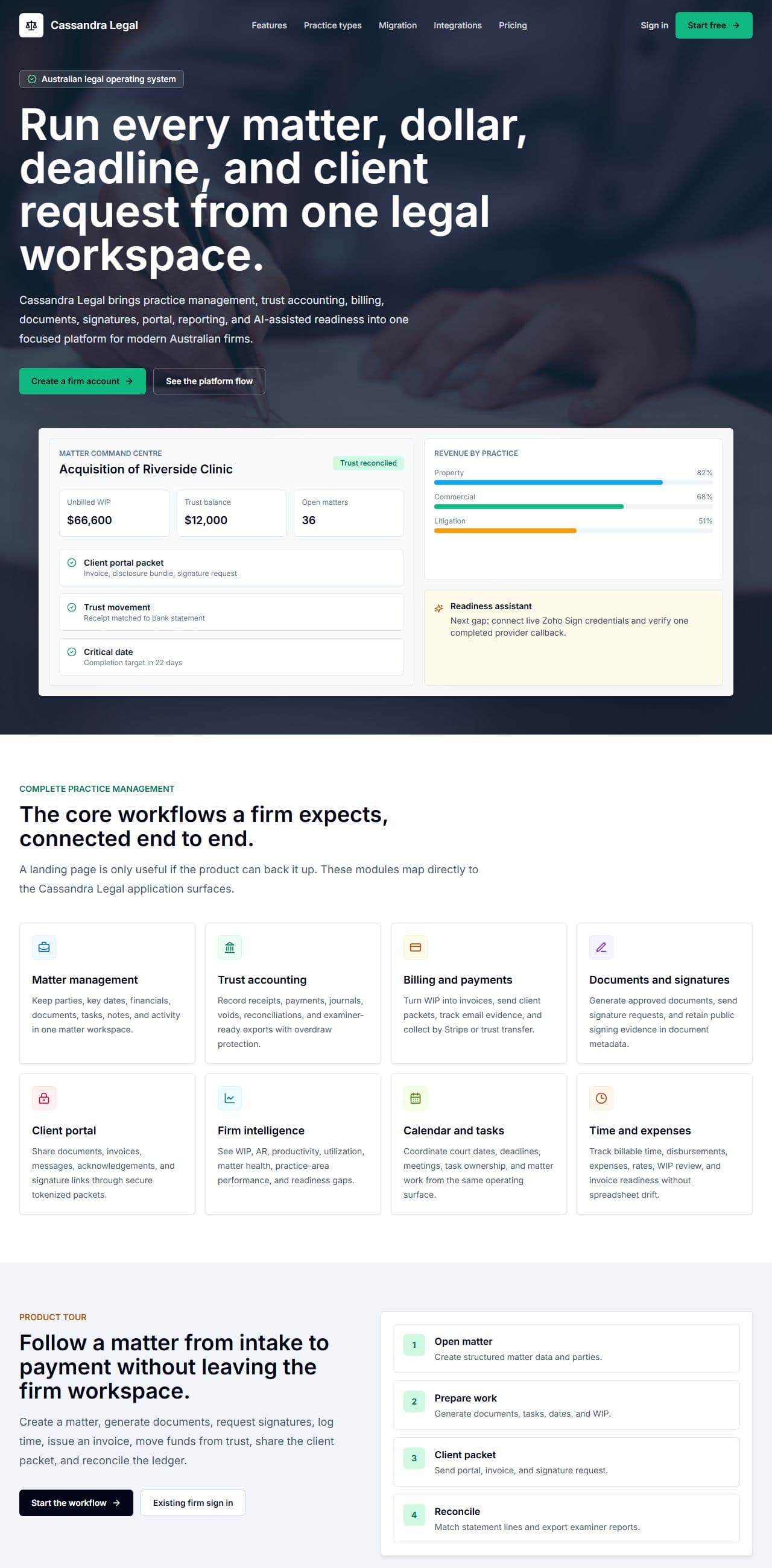 Cassandra Legal interface