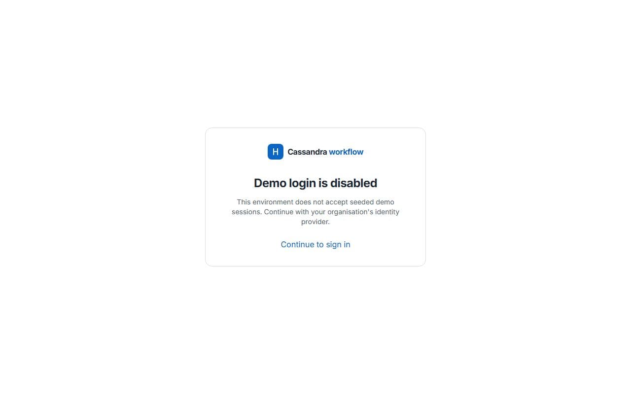 Cassandra Workflow interface